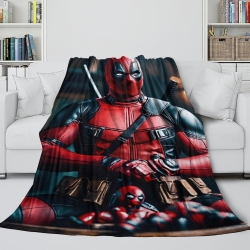 Marvel Deadpool Plaid en Polaire Imprimé 3D Couverture Douce Confortable pour Canapé Lit Bureau