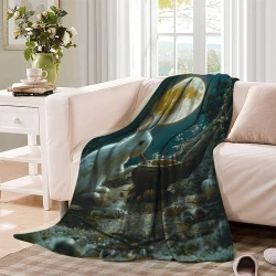 Lapin Petit lapin Plaid en Polaire Imprimé 3D Couverture Douce Confortable pour Canapé Lit Bureau