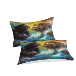 Lion Housse de Couette Imprimée 3D Douce 3 Pièces Literie Garçons Filles