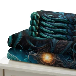 Mythe de l'horreur Cthulhu Housse de Couette Imprimée 3D Douce 3 Pièces Literie Garçons Filles