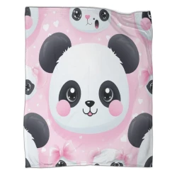 Panda Plaid en Polaire Imprimé 3D Couverture Douce Confortable pour Canapé Lit Bureau