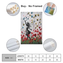Papillon Peinture sur toile sans cadre, impressions posters art mural pour déco maison chambre bureau