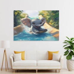 Éléphant Peinture sur toile sans cadre, impressions posters art mural pour déco maison chambre bureau