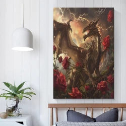 Dragon Peinture sur toile sans cadre, impressions posters art mural pour déco maison chambre bureau