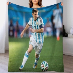 Lionel Messi Plaid en Polaire Imprimé 3D Couverture Douce Confortable pour Canapé Lit Bureau