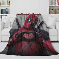 Marvel Deadpool Plaid en Polaire Imprimé 3D Couverture Douce Confortable pour Canapé Lit Bureau