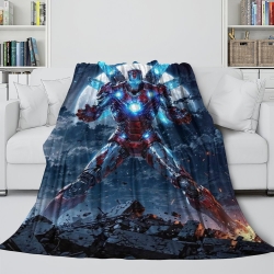 Avengers Iron Man Plaid en Polaire Imprimé 3D Couverture Douce Confortable pour Canapé Lit Bureau