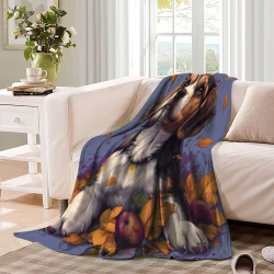 Hound Chien Plaid en Polaire Imprimé 3D Couverture Douce Confortable pour Canapé Lit Bureau