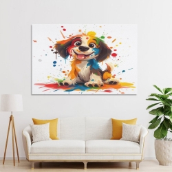 Chien de dessin animé Peinture sur toile sans cadre, impressions posters art mural pour déco maison chambre bureau