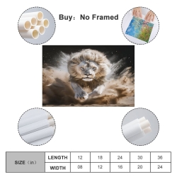 Lion Peinture sur toile sans cadre, impressions posters art mural pour déco maison chambre bureau