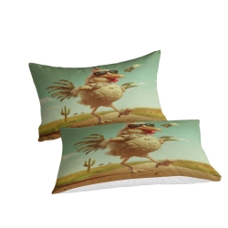 Coq Housse de Couette Imprimée 3D Douce 3 Pièces Literie Garçons Filles