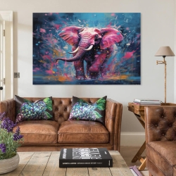 Éléphant Peinture sur toile sans cadre, impressions posters art mural pour déco maison chambre bureau