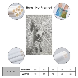 Chien mignon Peinture sur toile sans cadre, impressions posters art mural pour déco maison chambre bureau