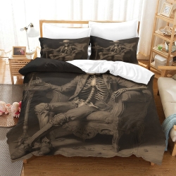 Crâne Housse de Couette Imprimée 3D Douce 3 Pièces Literie Garçons Filles