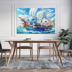 Voilier Peinture sur toile sans cadre, impressions posters art mural pour déco maison chambre bureau