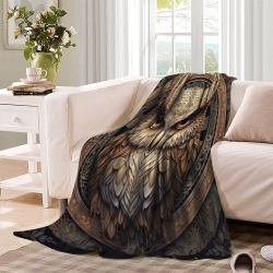 Hibou Plaid en Polaire Imprimé 3D Couverture Douce Confortable pour Canapé Lit Bureau