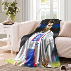 Lionel Messi Plaid en Polaire Imprimé 3D Couverture Douce Confortable pour Canapé Lit Bureau