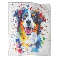 Shepherd Chien Plaid en Polaire Imprimé 3D Couverture Douce Confortable pour Canapé Lit Bureau