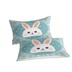 Lapin Housse de Couette Imprimée 3D Douce 3 Pièces Literie Garçons Filles