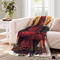 Marvel Deadpool Plaid en Polaire Imprimé 3D Couverture Douce Confortable pour Canapé Lit Bureau