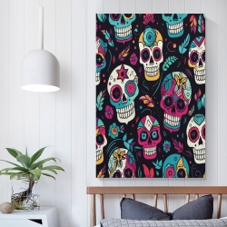 Calavera Pintura en lienzo sin marco, impresiones de pósters arte pared para decoración hogar dormitorio oficina