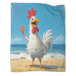Gallo Manta de Forro Polar Impresa en 3D Suave y Acogedora para Sofá Cama Oficina