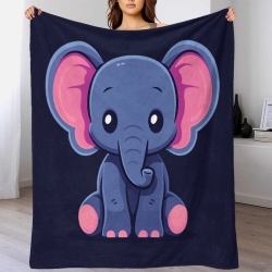 Éléphant Plaid en Polaire Imprimé 3D Couverture Douce Confortable pour Canapé Lit Bureau
