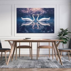 Cygne Peinture sur toile sans cadre, impressions posters art mural pour déco maison chambre bureau