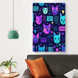 Chat Peinture sur toile sans cadre, impressions posters art mural pour déco maison chambre bureau