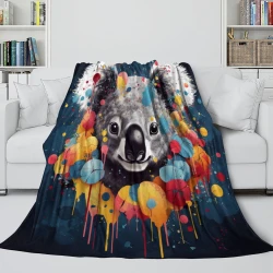 Koala Plaid en Polaire Imprimé 3D Couverture Douce Confortable pour Canapé Lit Bureau