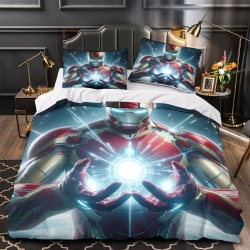 Avengers Iron Man Housse de Couette Imprimée 3D Douce 3 Pièces Literie Garçons Filles