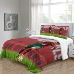 Cristiano Ronaldo Housse de Couette Imprimée 3D Douce 3 Pièces Literie Garçons Filles