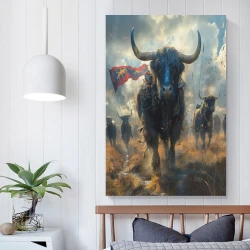 Vache des Highlands Peinture sur toile sans cadre, impressions posters art mural pour déco maison chambre bureau