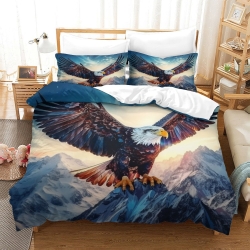 Aigle Housse de Couette Imprimée 3D Douce 3 Pièces Literie Garçons Filles