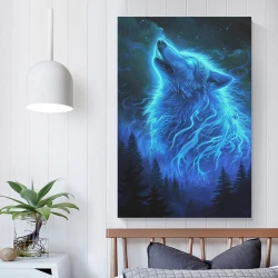 Loup Peinture sur toile sans cadre, impressions posters art mural pour déco maison chambre bureau