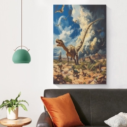 Dinosaure Peinture sur toile sans cadre, impressions posters art mural pour déco maison chambre bureau