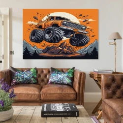 Großer Lastwagen Unrahmtes Leinwandbild, Wandkunst-Poster-Drucke für Zuhause, Schlafzimmer, Büro Dekoration