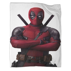 Marvel Deadpool Plaid en Polaire Imprimé 3D Couverture Douce Confortable pour Canapé Lit Bureau