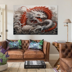 oriental Dragon Peinture sur toile sans cadre, impressions posters art mural pour déco maison chambre bureau