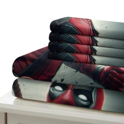 Deadpool Marvel Housse de Couette Imprimée 3D Douce 3 Pièces Literie Garçons Filles