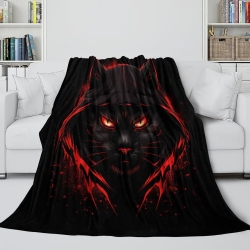 Chat Plaid en Polaire Imprimé 3D Couverture Douce Confortable pour Canapé Lit Bureau