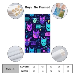 Chat Peinture sur toile sans cadre, impressions posters art mural pour déco maison chambre bureau