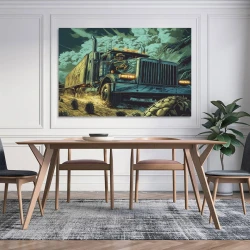 Camión grande Pintura en lienzo sin marco, impresiones de pósters arte pared para decoración hogar dormitorio oficina