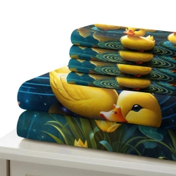 Canard Housse de Couette Imprimée 3D Douce 3 Pièces Literie Garçons Filles
