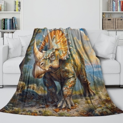 Dinosaure Plaid en Polaire Imprimé 3D Couverture Douce Confortable pour Canapé Lit Bureau