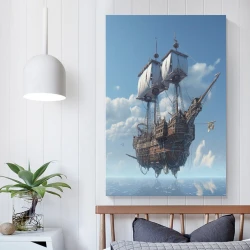 Voilier Peinture sur toile sans cadre, impressions posters art mural pour déco maison chambre bureau