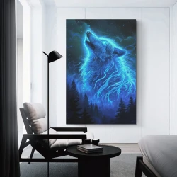 Loup Peinture sur toile sans cadre, impressions posters art mural pour déco maison chambre bureau