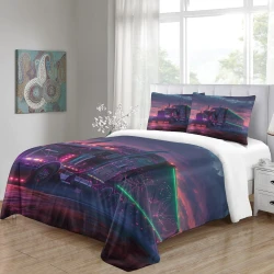 Gros camion Housse de Couette Imprimée 3D Douce 3 Pièces Literie Garçons Filles