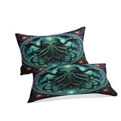 Mythe de l'horreur Cthulhu Housse de Couette Imprimée 3D Douce 3 Pièces Literie Garçons Filles
