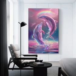 Dauphin Peinture sur toile sans cadre, impressions posters art mural pour déco maison chambre bureau